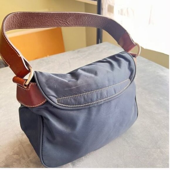 Dooney & Bourke Navy & Brown Purse - Picture 2 of 6